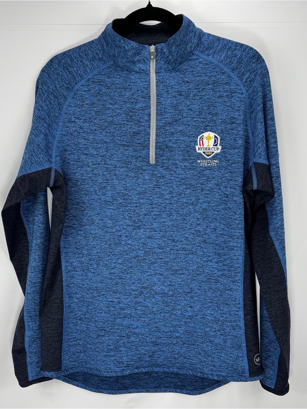 Peter Millar 2020 Ryder Cup Logo Blue Heather Quarter-Zip Pullover